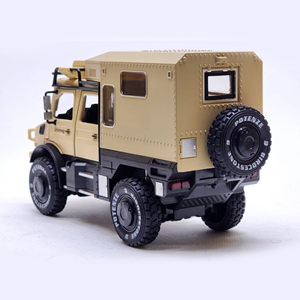 ماشین اسباب بازی بنز ارتشی نخودی طرح نفربر جنگی مدل یونیماگ Unimog 1:24 Car Model_اسباب بازی